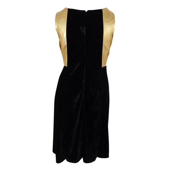 NY Collection Women's Metallic-Trim Velvet Fit & Flare Dress (2X, Dark Lustre) - Picture 3 of 3